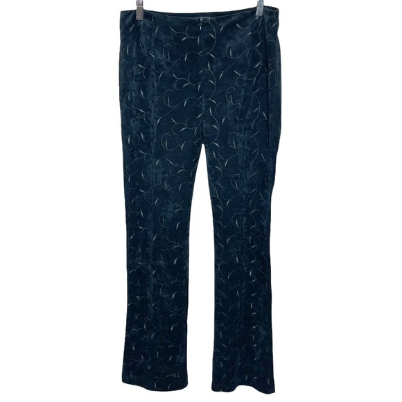 Sno Skins Black Velvet Plush Embroidered Pants Size 6 - Picture 1 of 7
